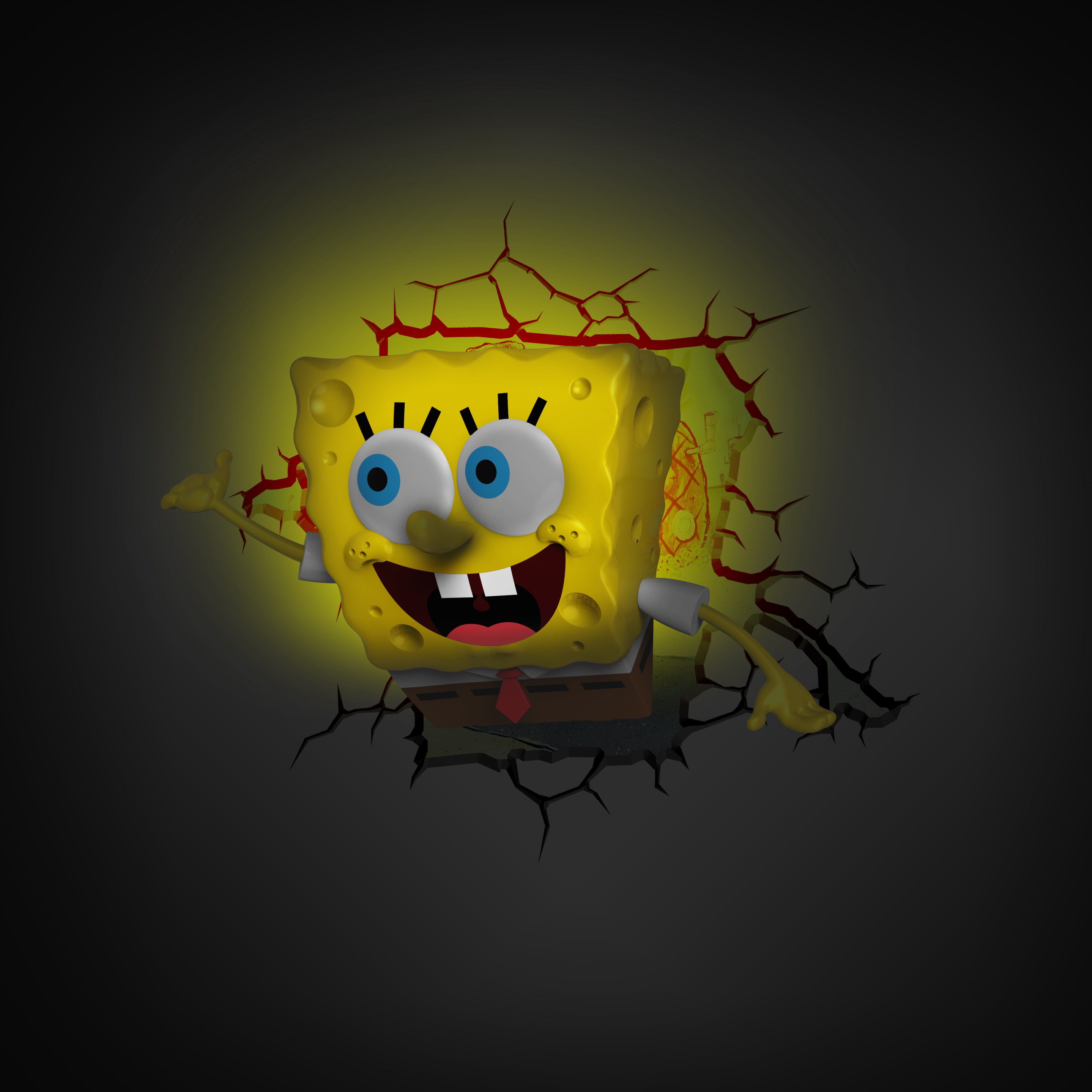 Licensed character light shown illuminated on a wall