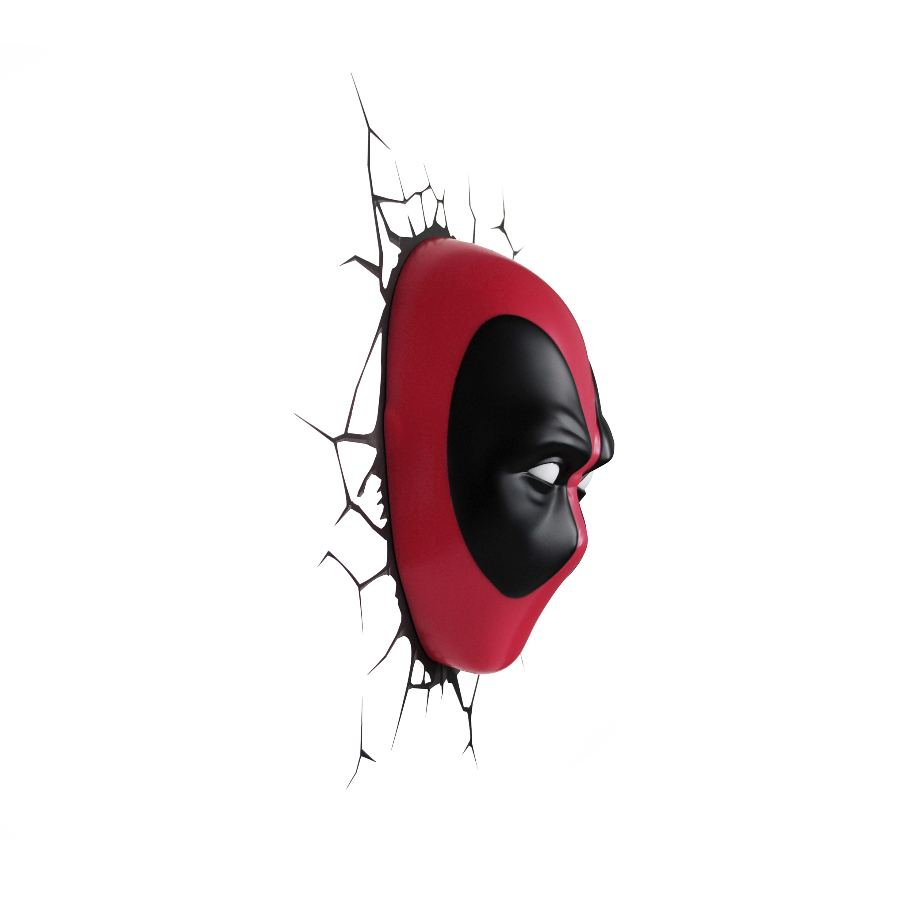 Side view of the dimensional Deadpool wall light