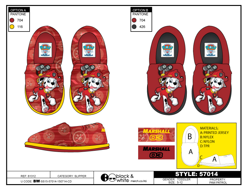 Licensed footwear product artwork