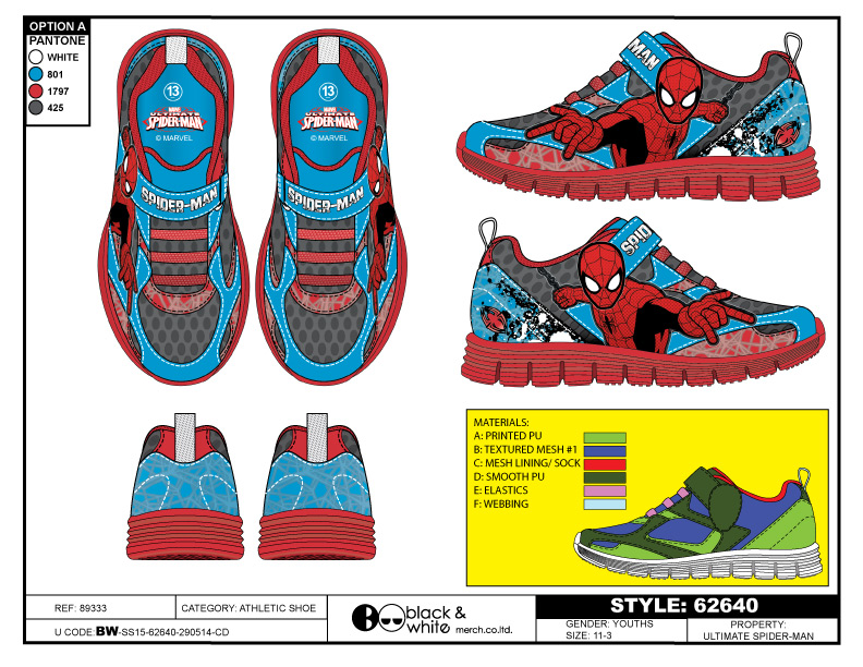 Licensed athletic footwear design board