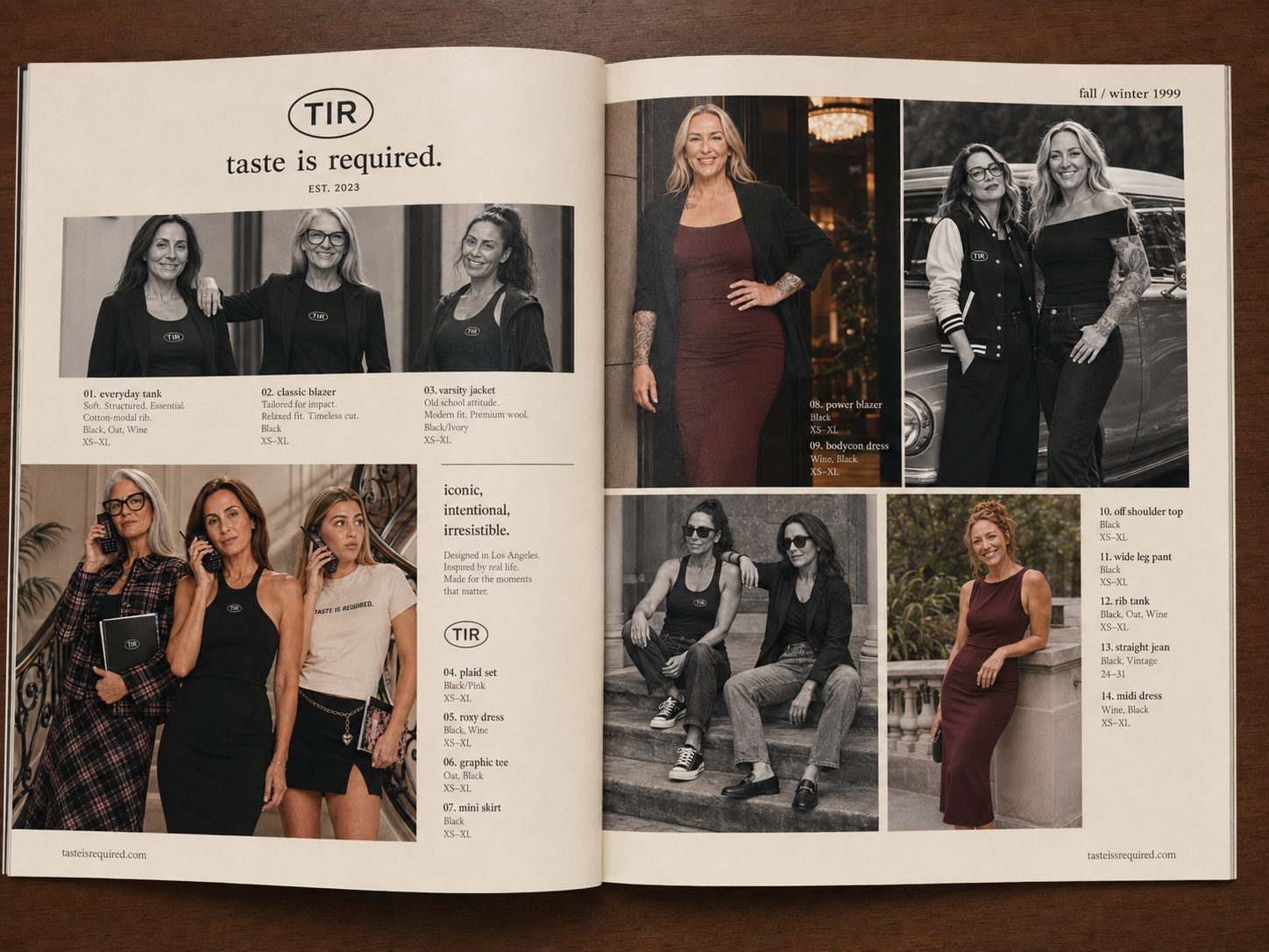 Taste Is Required printed catalogue spread.